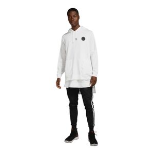 NIKE AIR White w/Black Logo Basketball Fleece Men's Size XL Zip Pockets